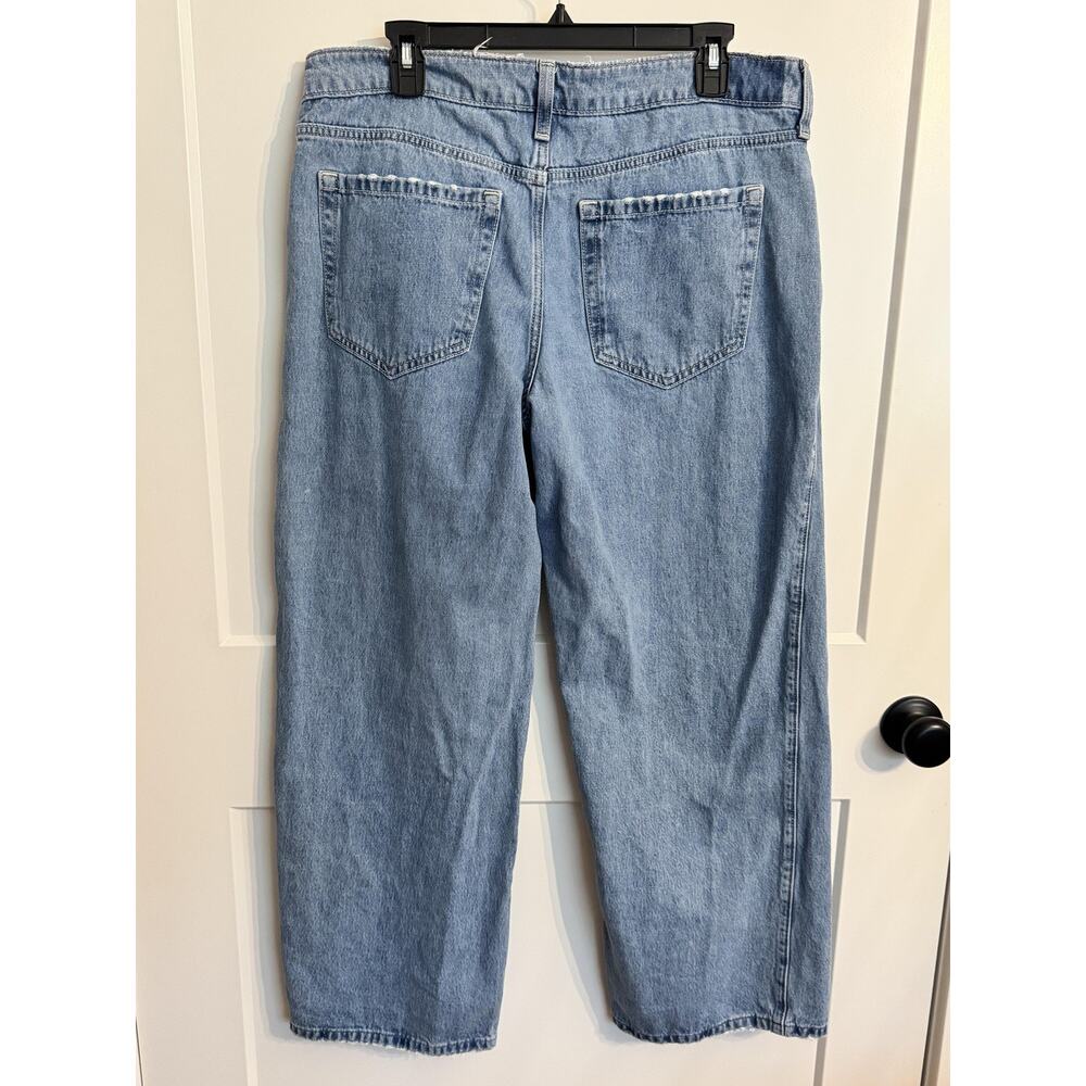 Hollister Jeans Sz 12R Blue Low Rise Baggy Wide Leg Denim Relaxed Fit Casual - Picture 6 of 7